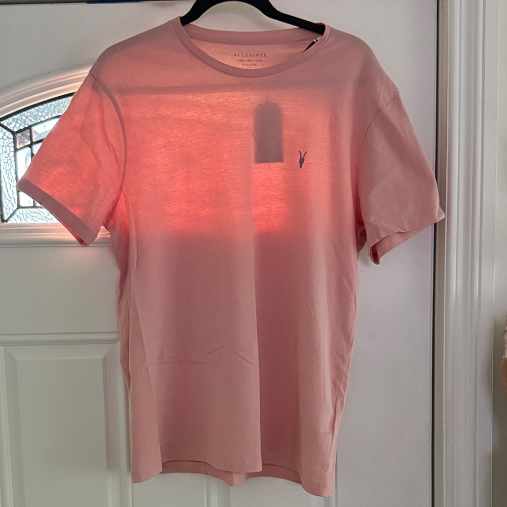 All Saints Light Pink Short Sleeve Shirt